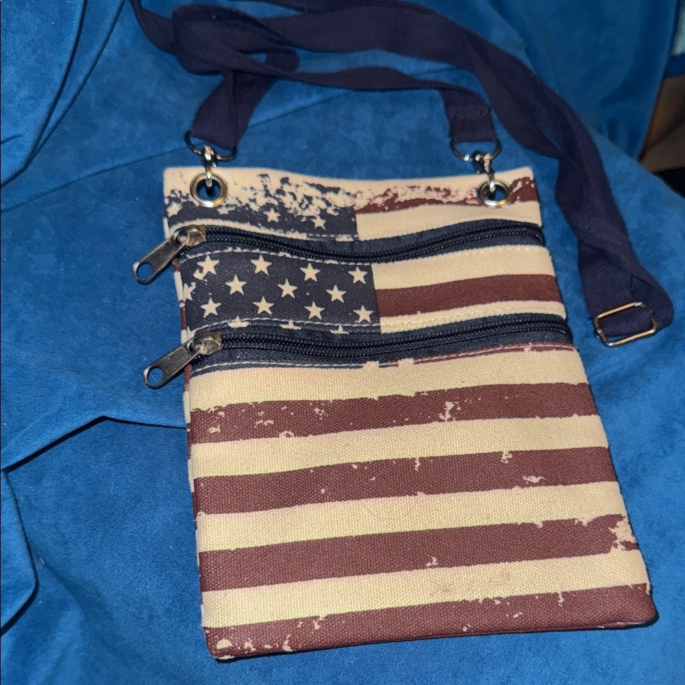 American Flag Crossbody Bag adjustable strap